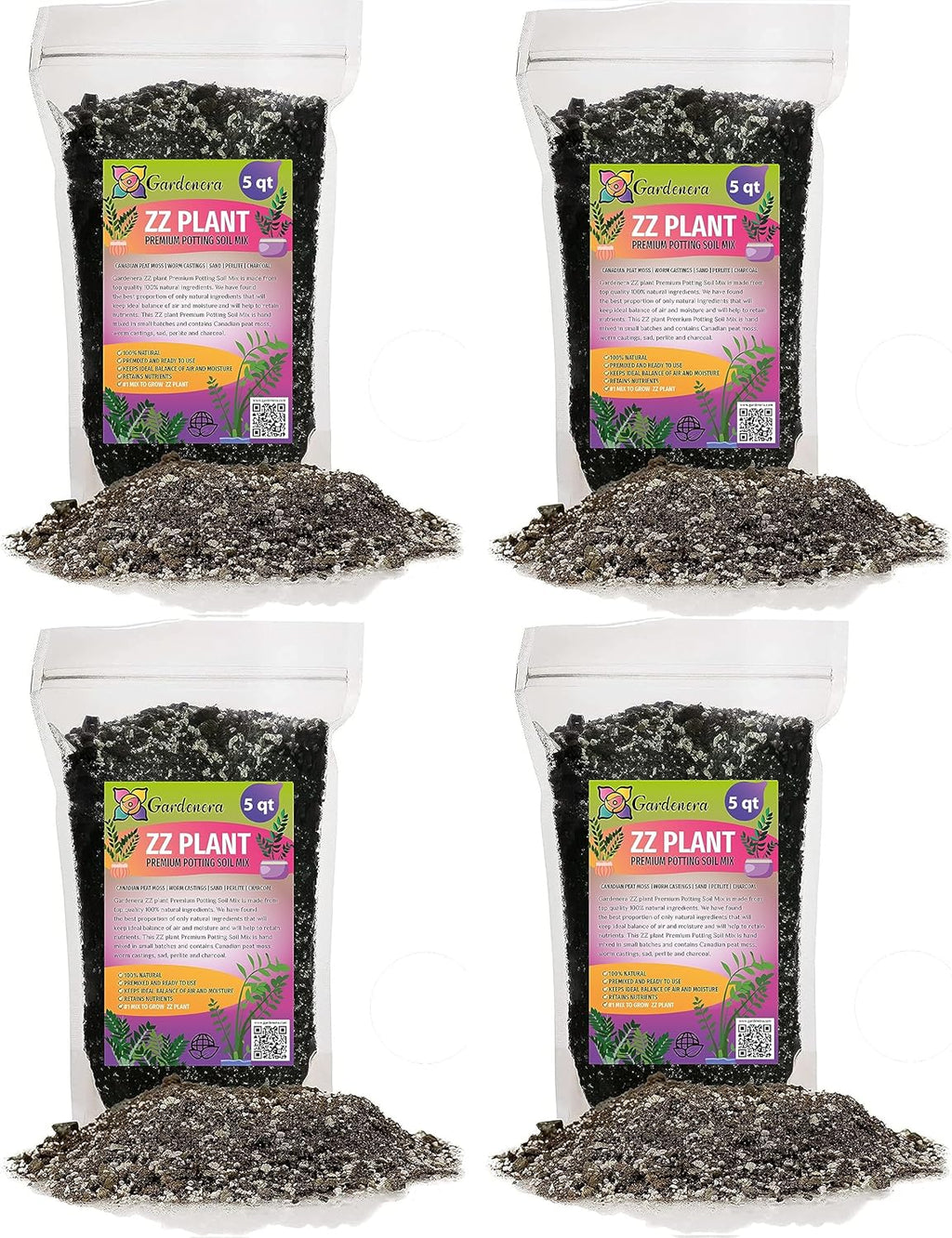 Gardenera Premium ZZ Plant Supreme Potting Mix - Enhanced Soil Health & Efficient Toxin Absorption for Plant Safety - 20 QUARTS