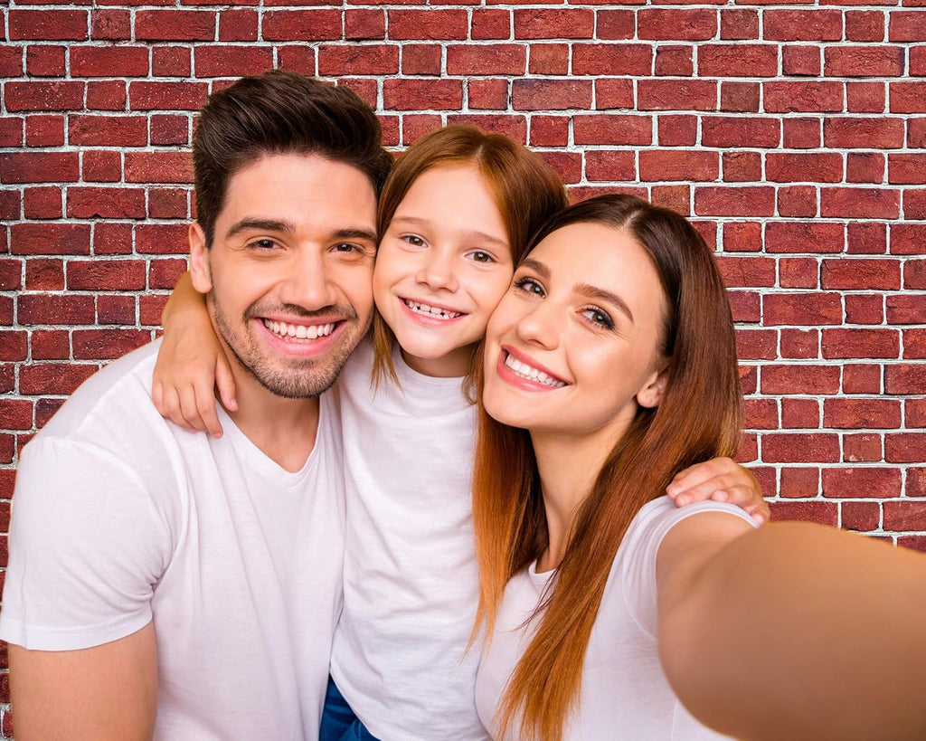 VitalCozy 15 x 10 Ft Christmas Brick Wall Backdrop for Photoshoot Polyester Fabric Brick Backdrop Background for Fireplace Home Decoration Newborn Birthday Party (Red)