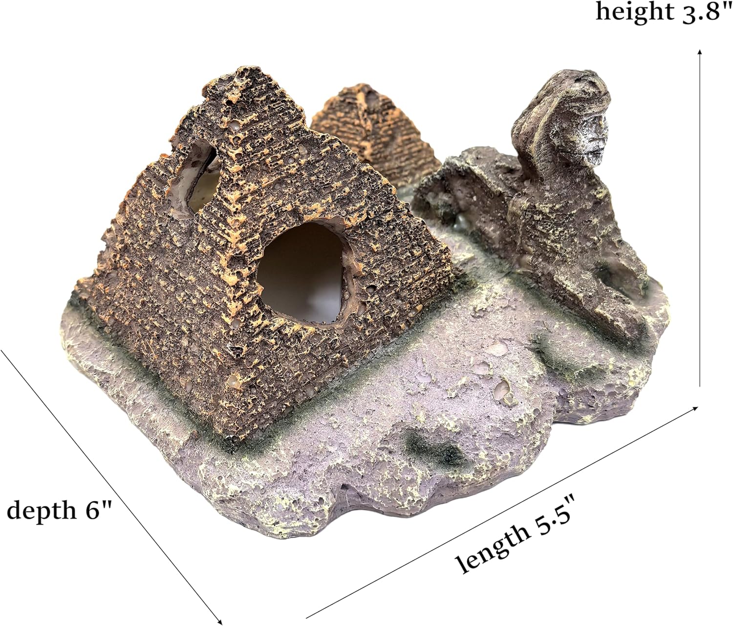 M2cbridge Aquarium Decor Castle Shipwreck Ornament Underwater Landscape(Egyptian Pyramid)