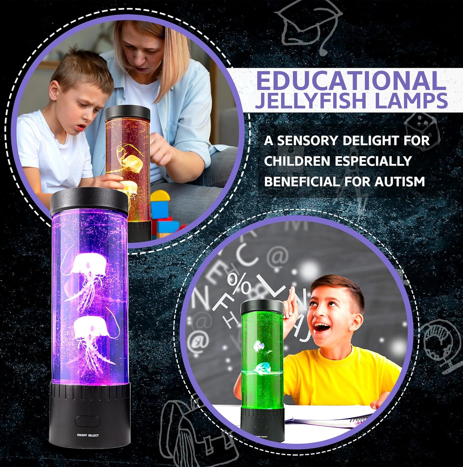 Brewish Jellyfish Lamp (Upgraded Motor 2025),16 Color Changing Mood Lamps, 4 Modes Aquarium Night Light, Artificial Fish Tank with Moving Fish, Sensory Room LED Lights for Autism, ADHD, Excellent Gift