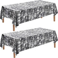 Stone Wall Tablecloths Medieval Castle Knight Themed Party Decorations 54" x 108" Halloween Plastic Tablecovers for Home Indoor Outdoor Birthday Party Supplies 2 Pack