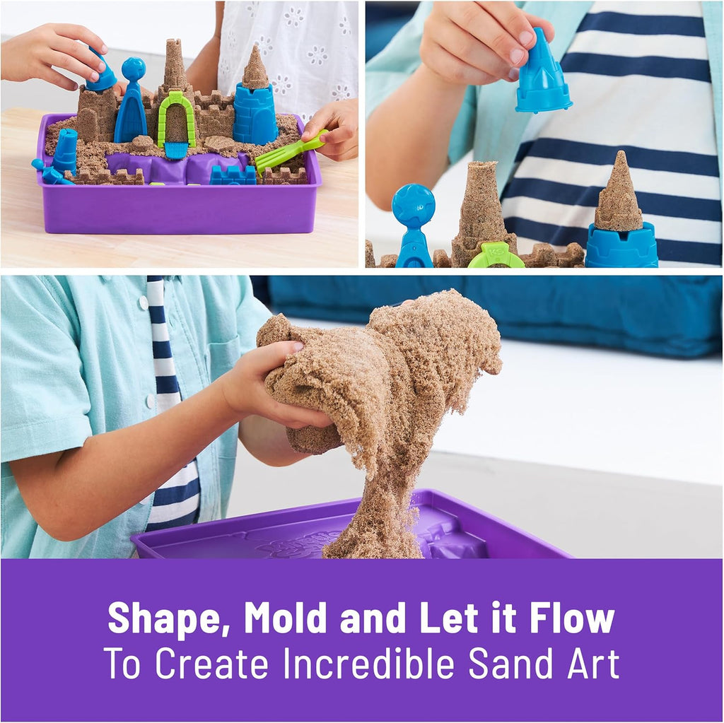Kinetic Sand, Deluxe Beach Castle Playset with 2.5lbs Play Sand, Tools & Molds, Sensory Toys, Stocking Stuffers for Kids Ages 3 and up