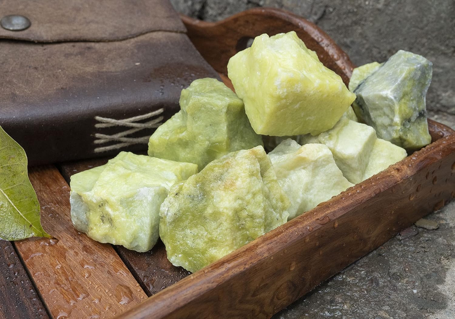 Crocon 1LB Serpentine Rough Bulk Natural Stone Raw Gemstone Tumbling Cabbing Polishing Gem Mining Chakra Balancing Reiki Healing Good Luck Home Office Decor
