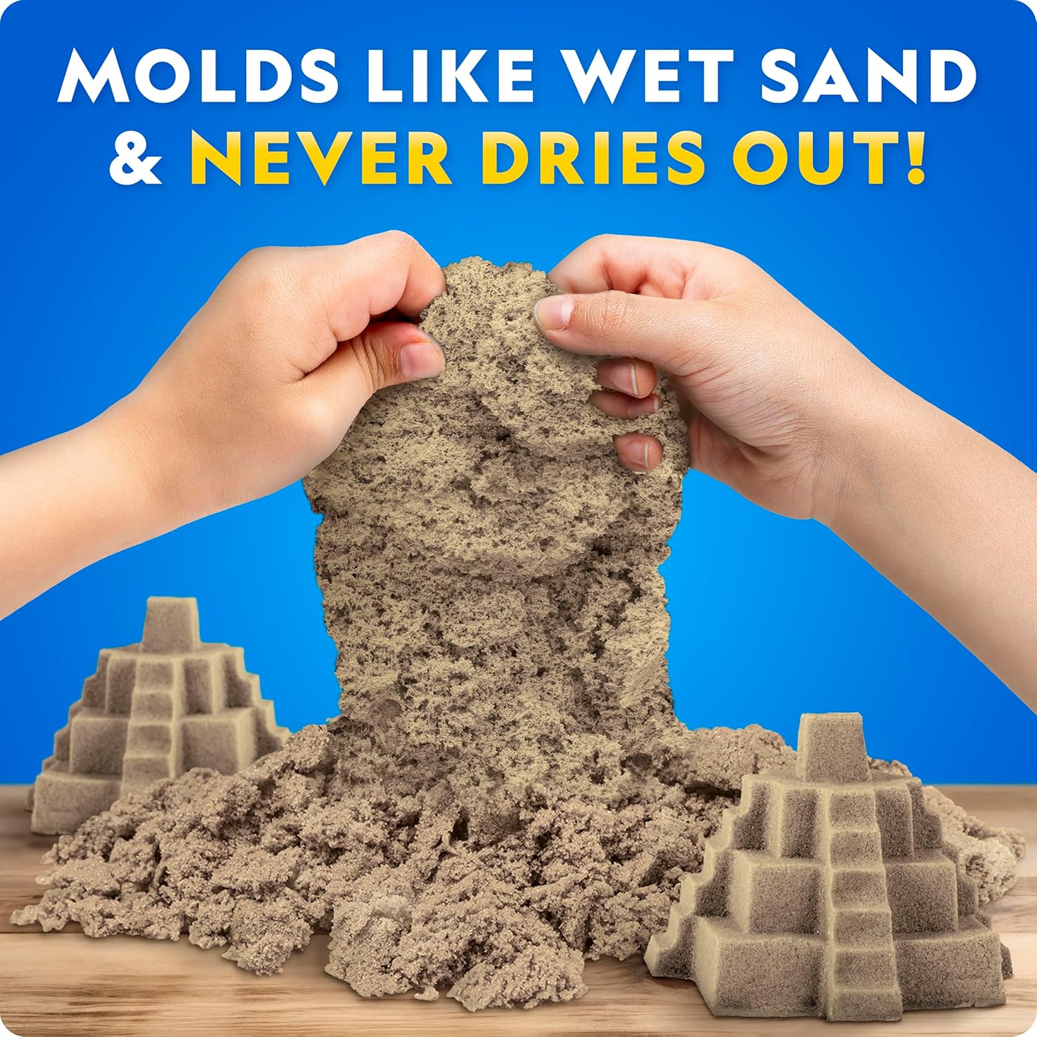 National Geographic Moon Sand - 24 Lbs. of Play Sand with Castle Molds (Natural) - A Fun No Mess Sensory Activity, Kids Play Set, Sensory Bin Filler