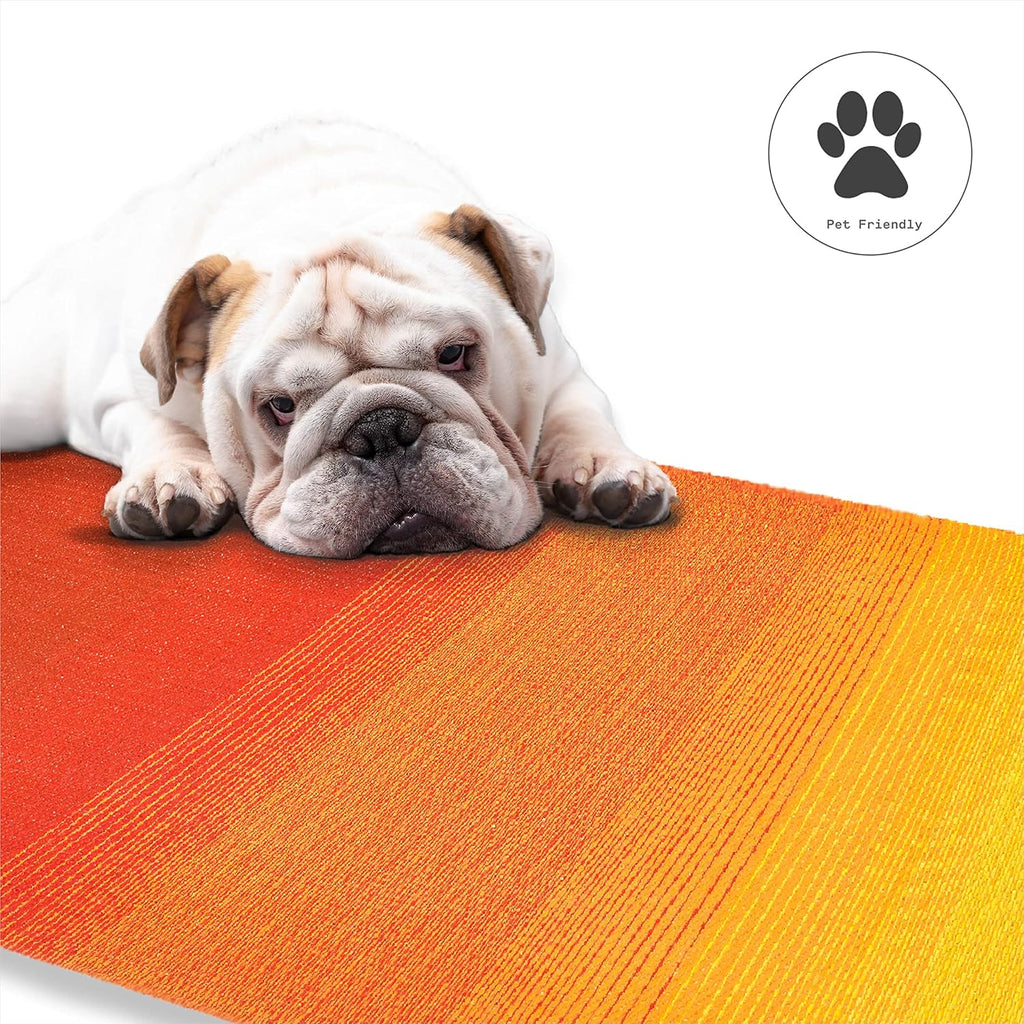 Fab Habitat Ombre Outdoor Rug - Waterproof, Fade Resistant, Crease-Free, Reversible - Premium Recycled Plastic - Patio Porch Balcony Deck - Big Sur Sunset - 8x10 ft