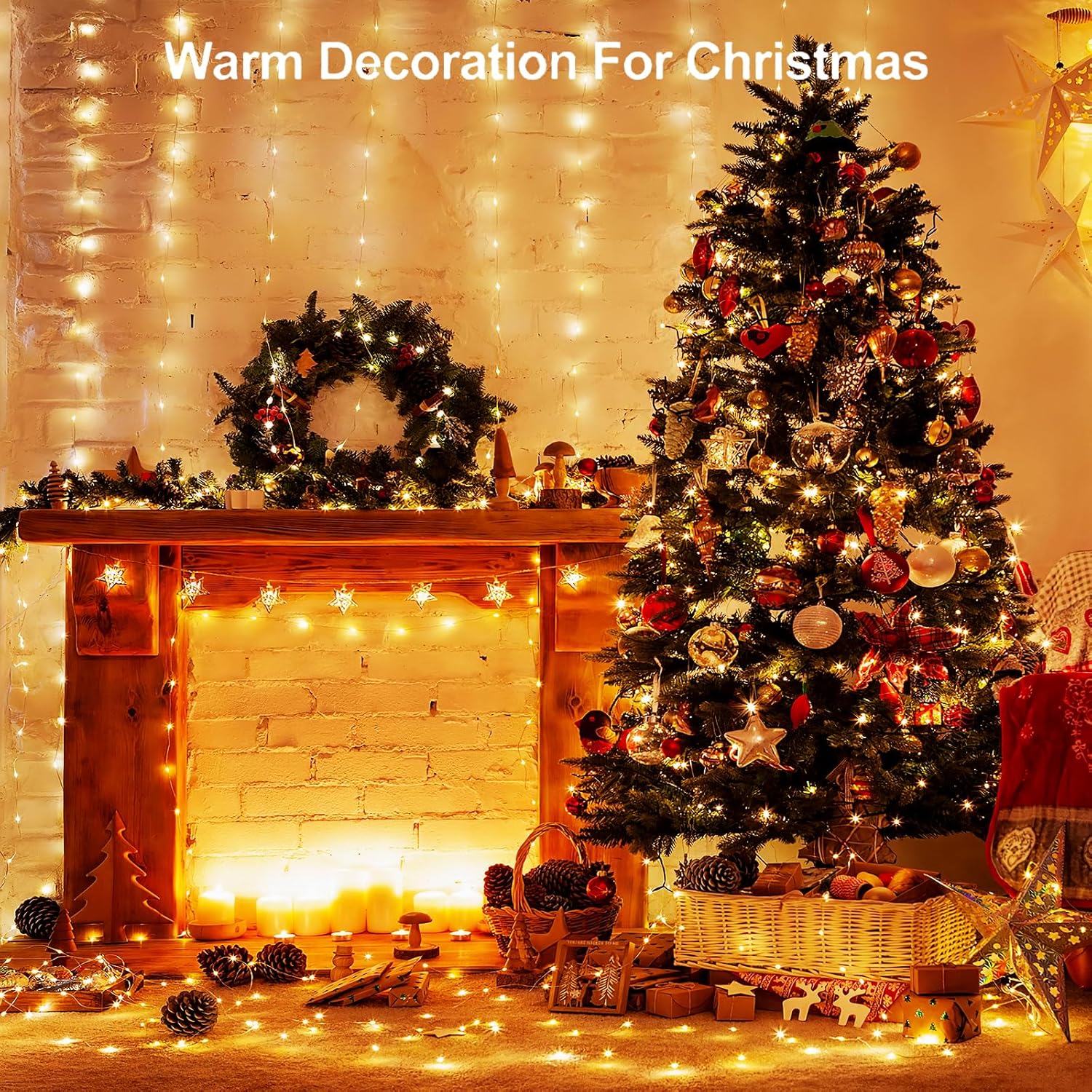 Upgraded 4 Pack 33Ft 100 LED Fairy Lights Battery Operated with Timer, Waterproof LED String Lights Outdoor Indoor, Battery Twinkle Lights for Christmas, Bedroom, Classroom, Parties, Wedding, Decor