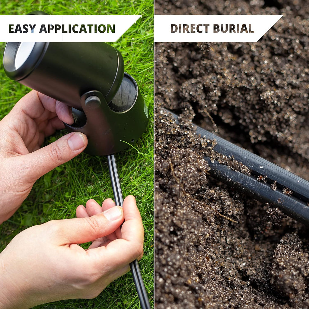 Wirefy 16/2 Low Voltage Landscape Wire 100 ft | Low Voltage Landscape Lighting Wire | Pure Copper | Outdoor Direct Burial | 16-Gauge 2-Conductor 100 Feet | UL Listed