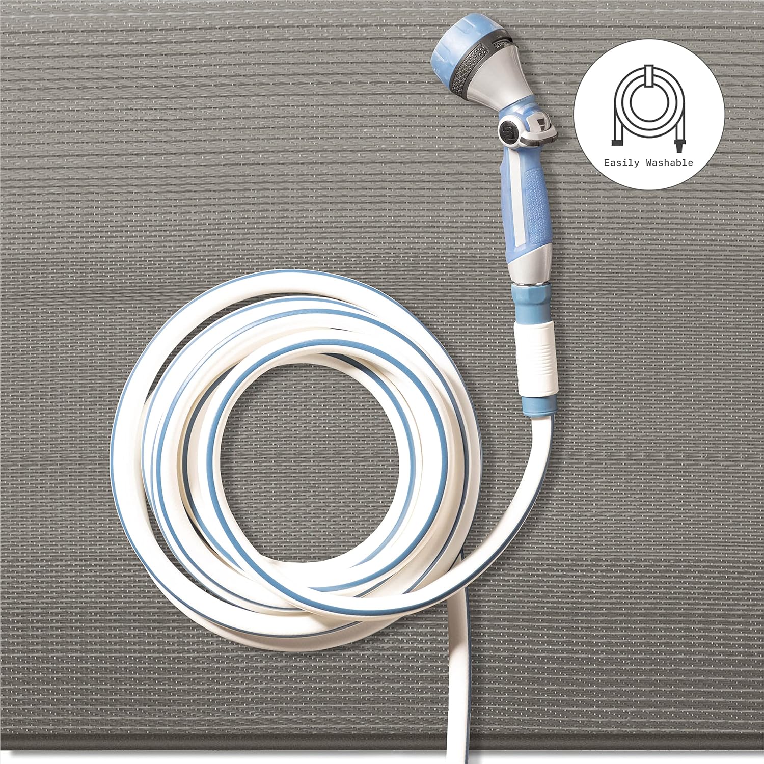 Fab Habitat Outdoor Rug - Waterproof, Fade Resistant, Crease-Free - Premium Recycled Plastic - Neutral Ombre - Porch, Deck, Balcony, Mudroom, Laundry Room, Patio - Big Sur - Ash - 3 x 5 ft