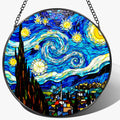 8'' Van Gogh Starry Night Sun Catcher Ornament, Stained Glass Window Hanging, Sun Catchers for Windows Hanging Ornaments, Window Decor, Ideal Gift | Gifts for Art Lovers, Friends, Family