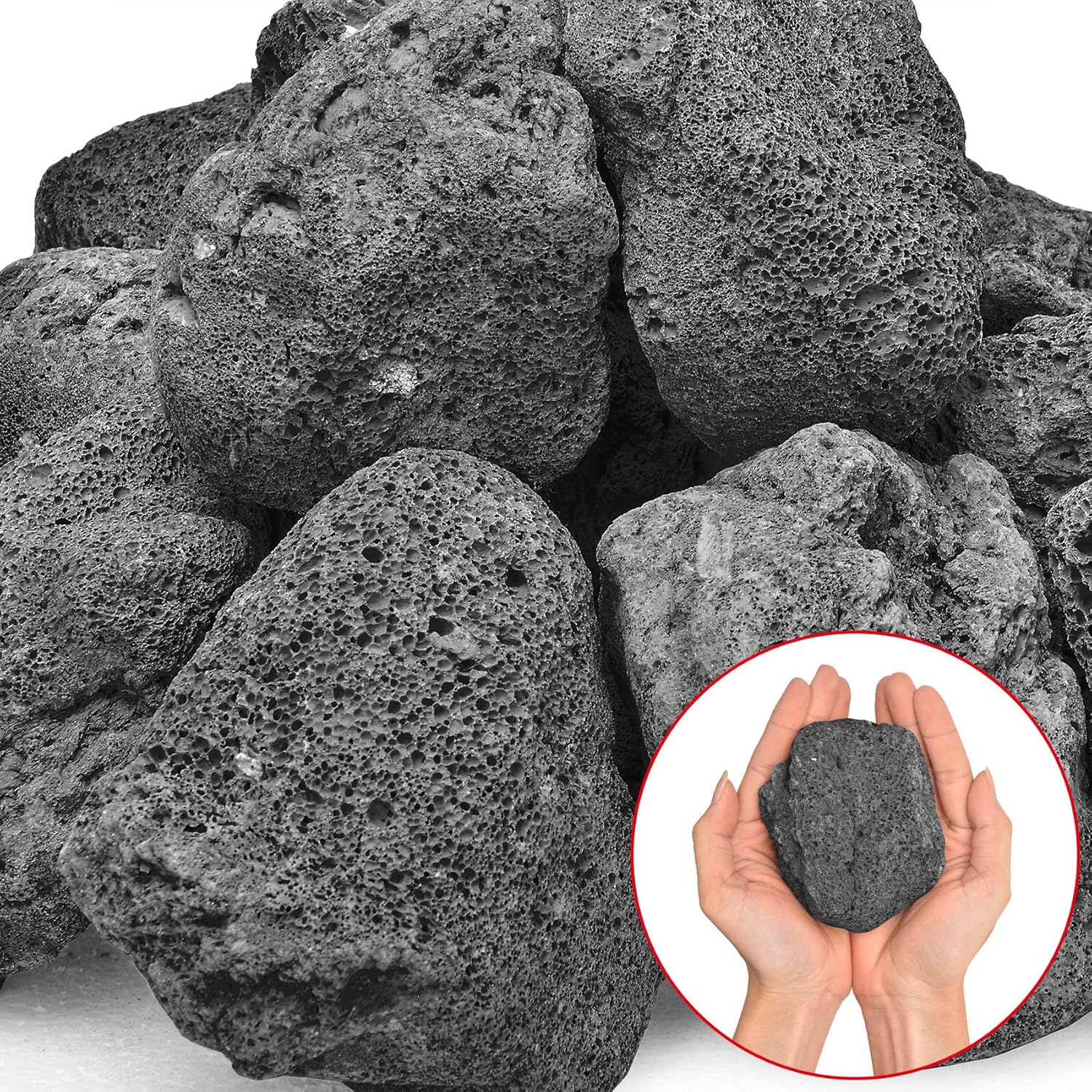 Stanbroil Lava Rock Granules - Decorative Landscaping for Fire Bowls, Fire Pits, Gas Log Sets, Indoor or Outdoor Fireplaces - 10 lb.Bag (2.75"-5")
