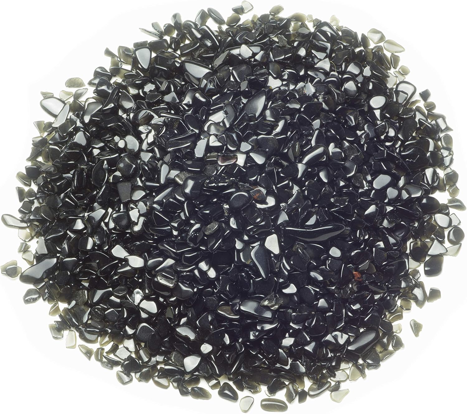 Cherry Tree Collection 1/2 Pound Polished Tumbled Gemstone Chips, Pebbles, Crystal Chips Bulk for Jewelry Making, Healing, Plants, Succulents, Aquariums, Decoration, Chakra (Black Obsidian)