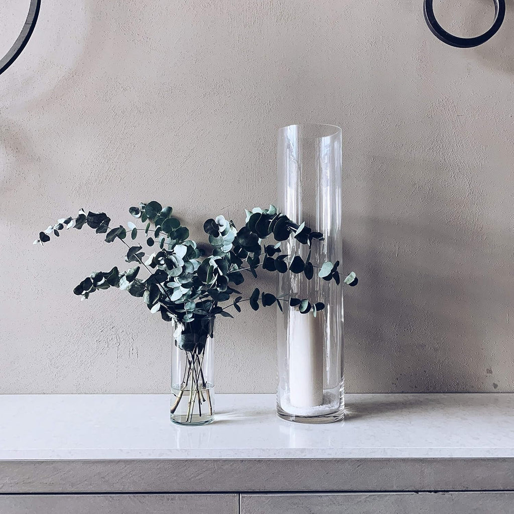 WGV Cylinder Vase, Width 6", Height 20", Clear Glass Container Terrarium Candle Holder for Wedding Centerpiece, Party Event, Home Office Decor, 1 Piece