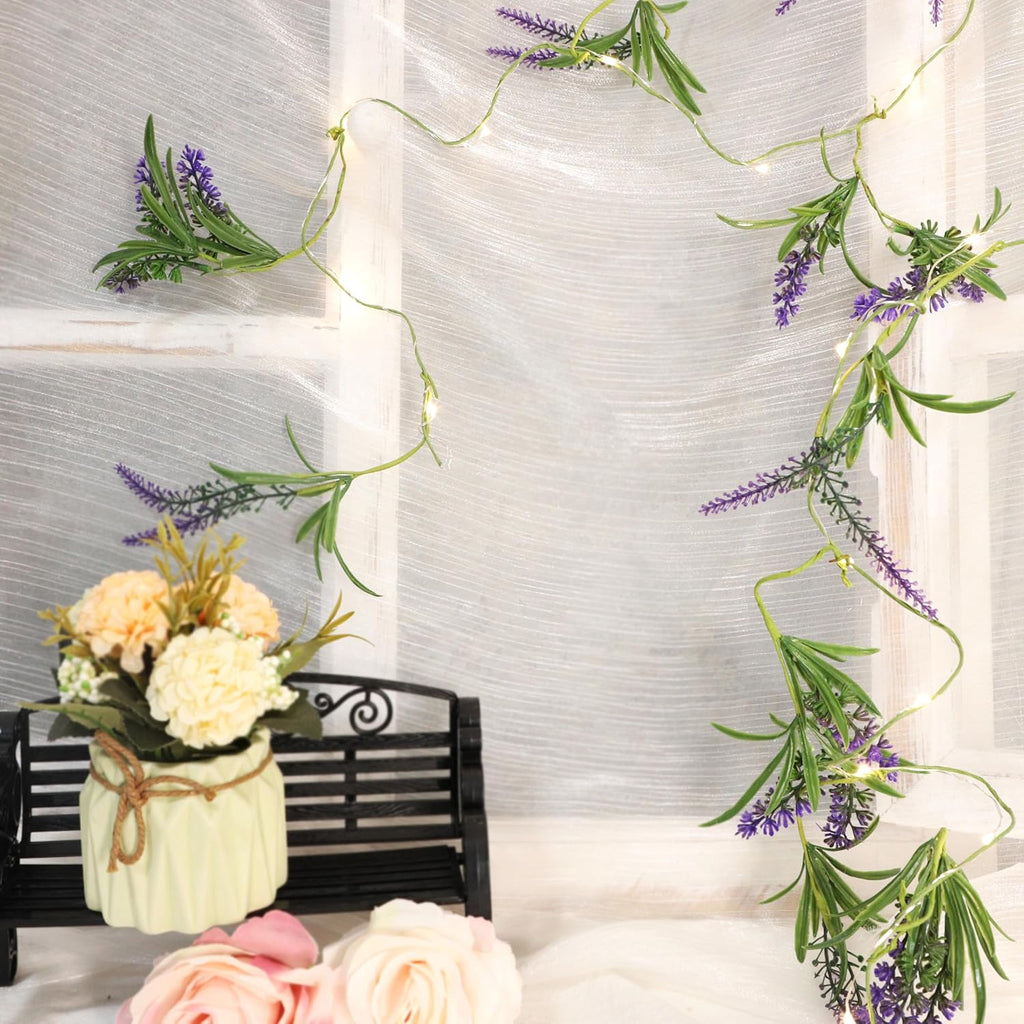 Impress Life Lavender String Lights, 10Ft 30 LEDs Battery Powered Indoor Fairy Lights Bedroom Wedding Garden Party Decorations