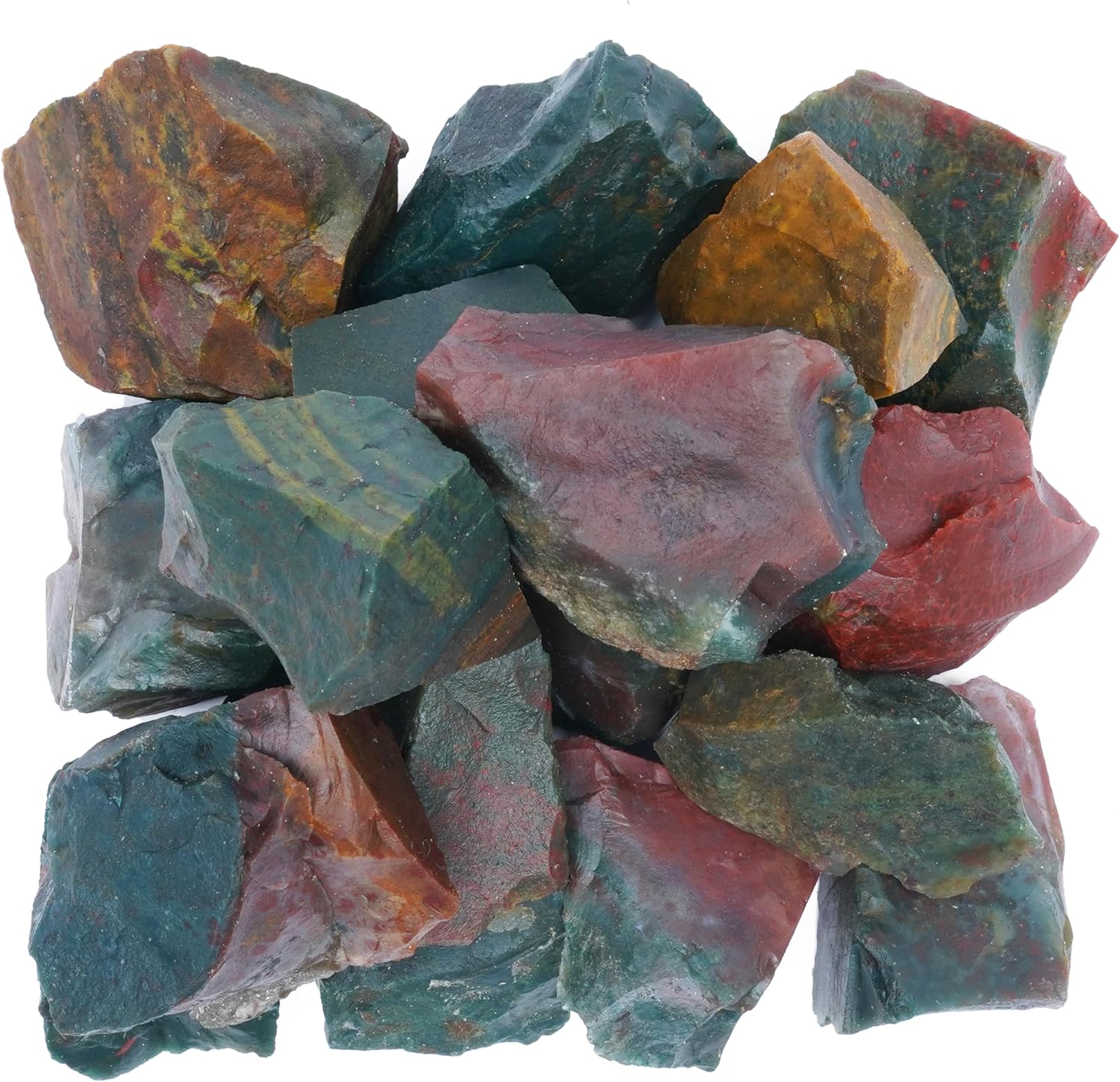 Crocon Bloodstone Rough Bulk Natural Stone Raw Stone Tumbling Cabbing Polishing Mining Chakra Balancing Reiki Healing Good Luck Home Office Decor Weight :-1Lb Approx