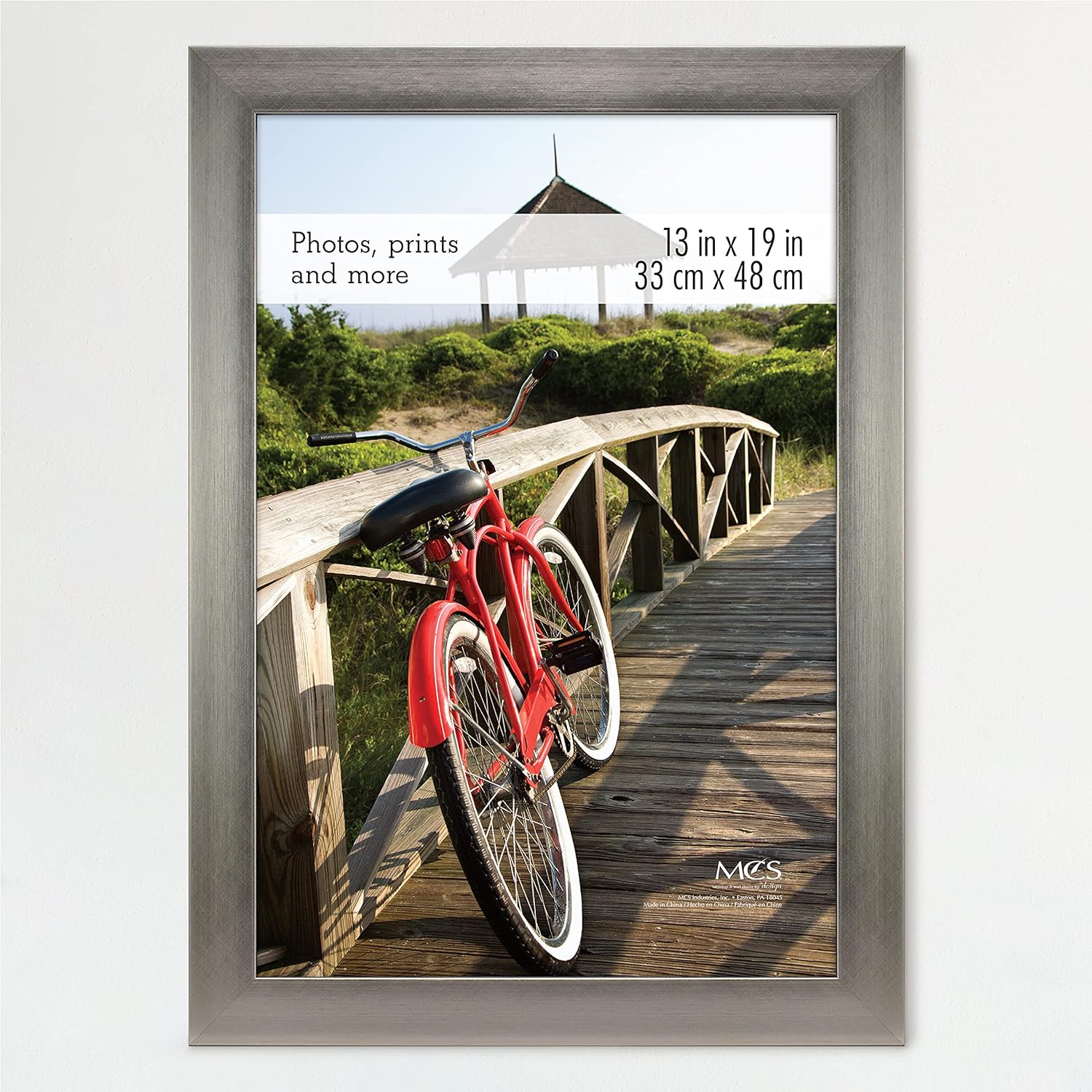 MCS Museum Poster Frame 13x19 Pewter, Vertical & Horizontal Wall Hanging Large Picture Frame for Photos, Posters & Art Prints (1-Pack)