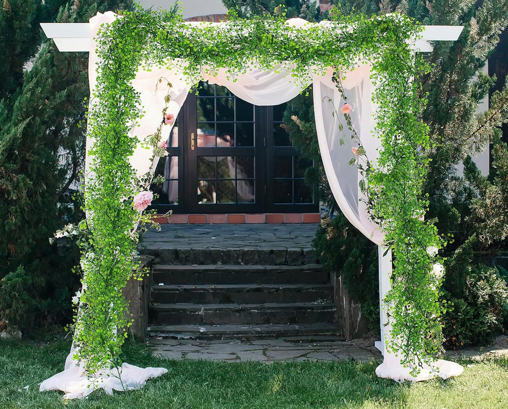 RECUTMS Artificial Hanging Plant 2Pcs 5.6Ft Fake Garland Plant Greenery Faux Ferns Leaves Ivy Garland for Home Indoor Outdoor Wedding Farmhouse Mantle Table Centerpiece Party Garden Decor(Green)