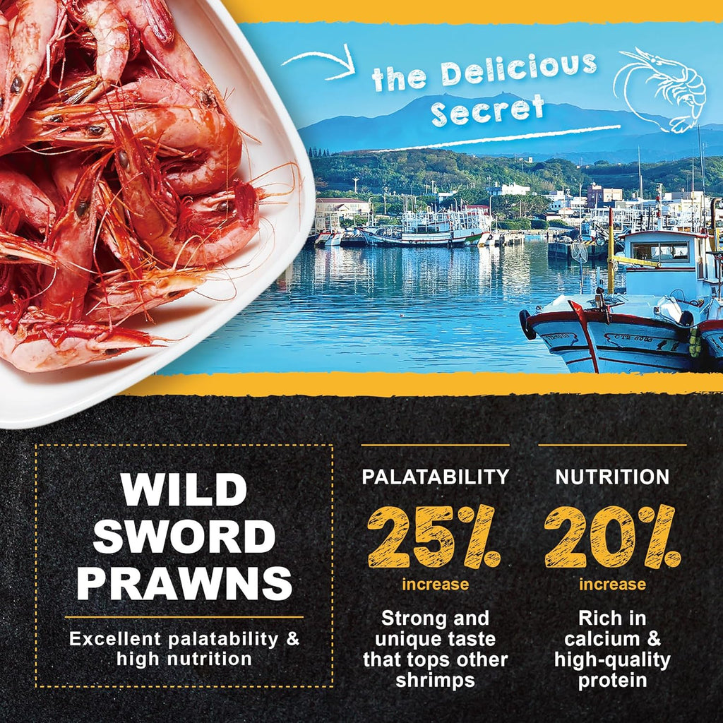 Ultra Fresh Tropical Fish Food, Wild Sword Prawn, Natural Color Enhancement, Slow Sinking Pellet for Discus, Angelfish, Medium Sized Cichlids and Fish, Tropical Excellent Bits 1.87 oz