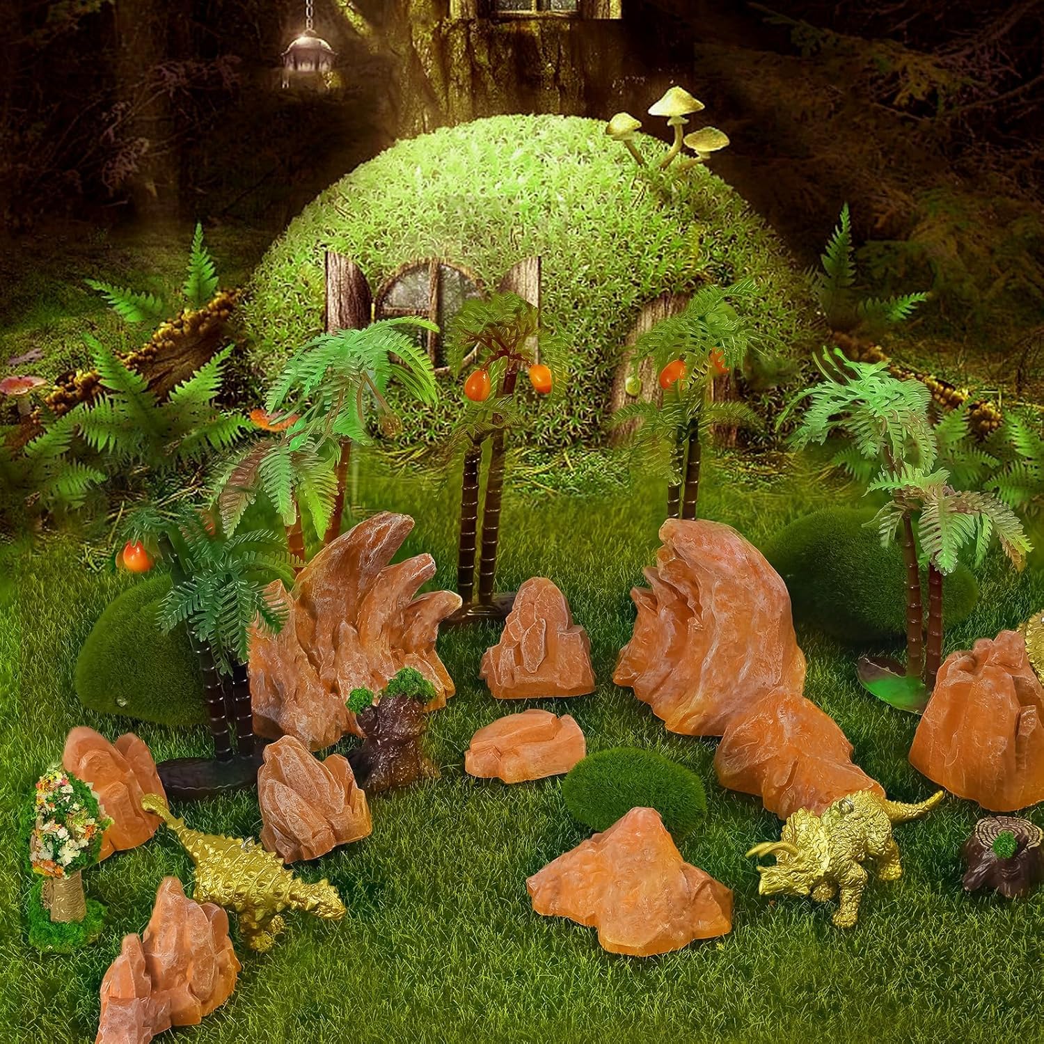 Warmtree 10 Pcs Simulation Rockery Diorama Rocks Stone for Diorama Supplies Miniature Terrain Fairy Garden Zen Garden Accessories Terrarium Decor Tank Aquarium Decoration (Brown)