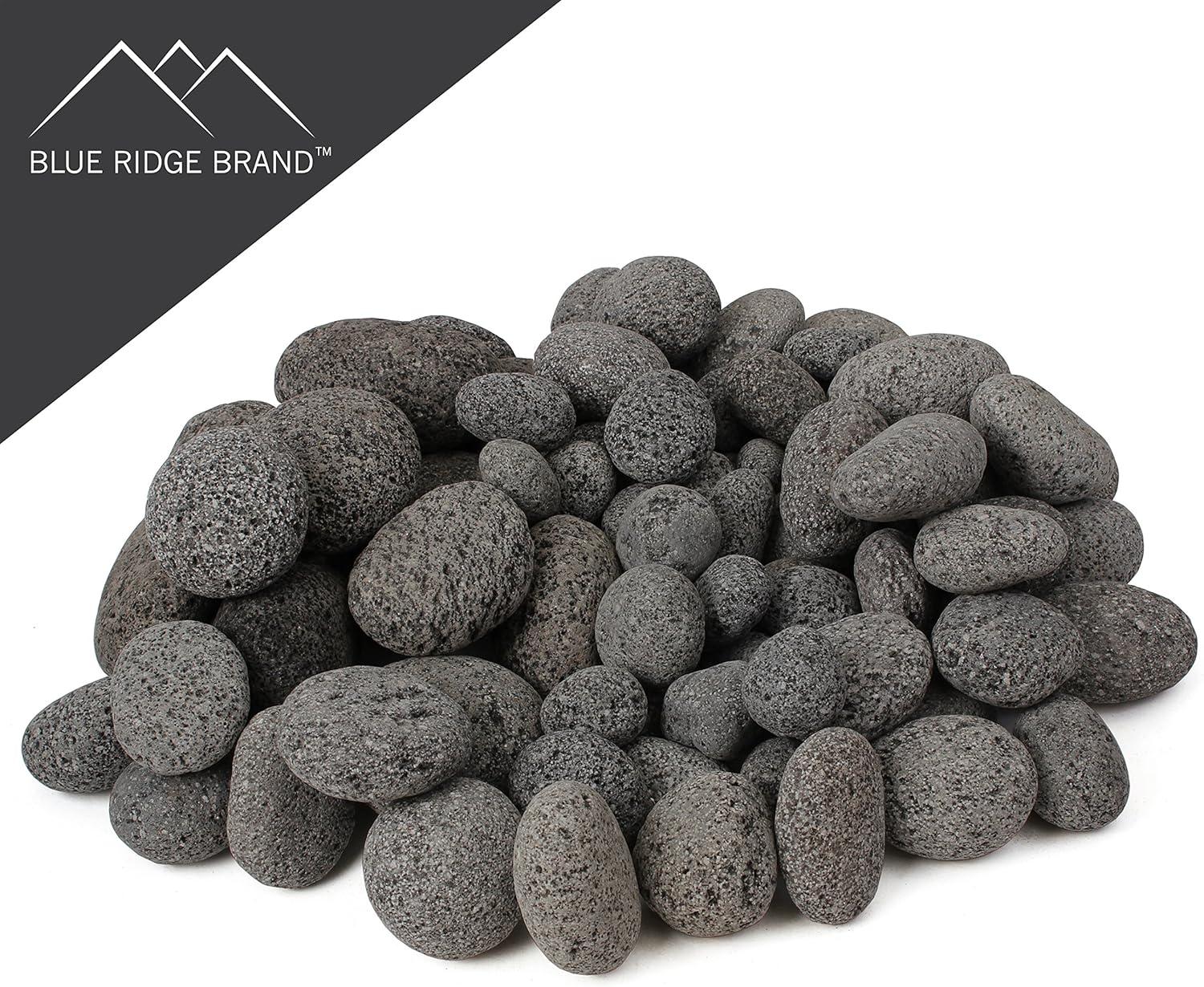 Lava Rock - Tumbled Stones - Black/Gray Pebbles - Volcanic Rock - Landscaping Rocks (25 Pound, SM/MD/LG Blend)