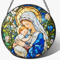 8 Inch Virgin Mary Stained Glass Suncatcher, Suncatchers for Windows Hanging, Baby Jesus Window Decoration, Religious Suncatcher, Catholic Window Hanging, Gift for Religious, Christian Gifts