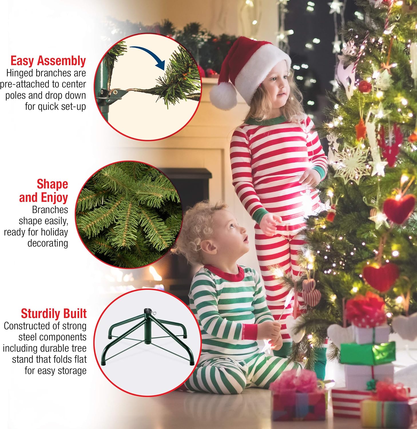 National Tree Company 12 ft Unlit Dunhill Fir Artificial Full Christmas Tree, 7,794 Tips, Includes Stand, Green