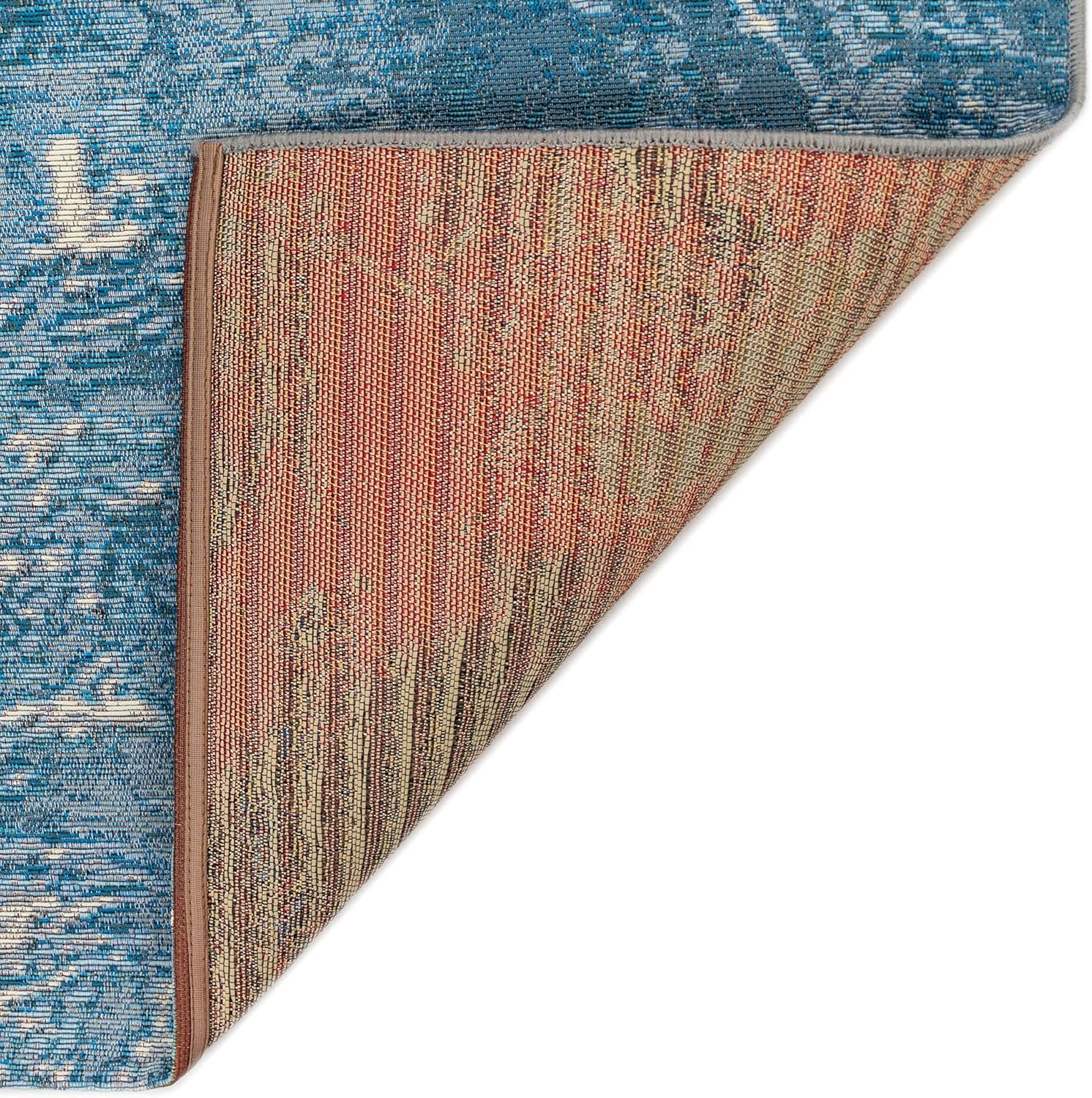Liora Manne Marina Low Profile Durable Indoor/Outdoor Woven Rug- Surf Ocean 6'6" x 9'4"