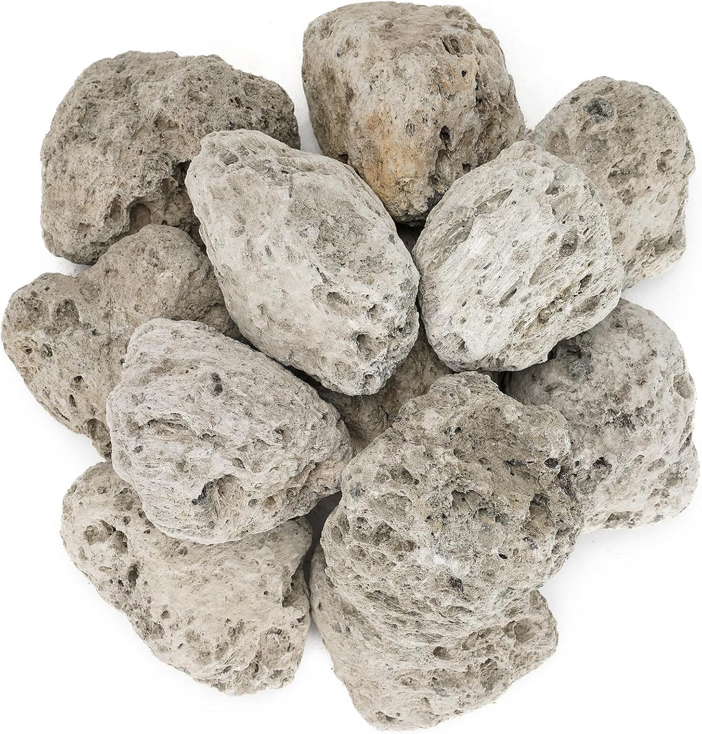 Stanbroil Light Weight White Lava Rock Granules - Natural Volcanic Rocks Decorative Landscaping Stones for Outland Living Bond Portable Fire Pit, Gas Log Set and Fireplace - 5 Pounds (2.7" - 4.7")