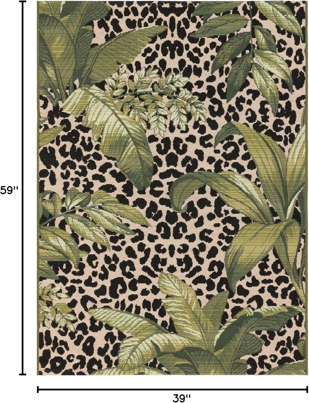 Liora Manne Marina Low Profile Durable Indoor/Outdoor Woven Rug- Safari Green 3'3" x 4'11"