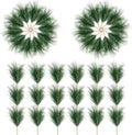 Alpurple 30 PCS Artificial Green Pine Needles Branches- Small Pine Twigs Stems Picks- Fake Greenery Pine Picks for Christmas Garland Wreath Embellishing and Home Holiday Garden Decoration