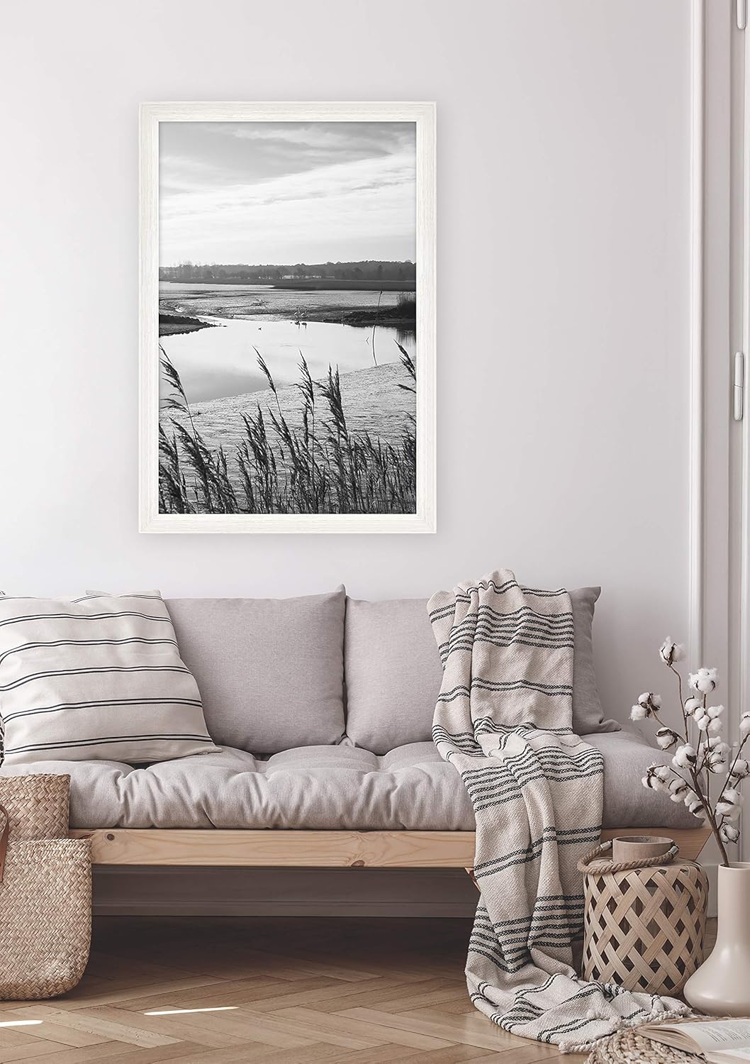 MCS Museum Poster Frame 20x30 White Woodgrain, Vertical & Horizontal Wall Hanging Large Picture Frame for Photos, Posters & Art Prints (1-Pack)