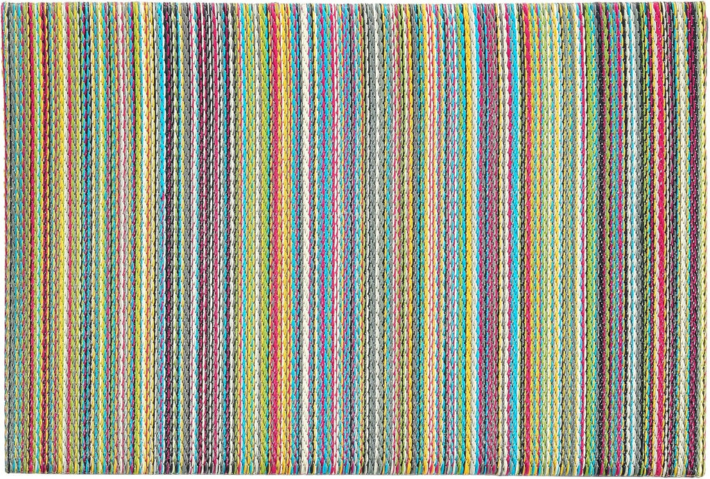 Fab Habitat Striped Non Slip Doormat - Durable, Thin - Recycled Plastic - Entryway, Front Door, Porch, Patio - Cancun - Candy (24" x 36" Non-Slip)