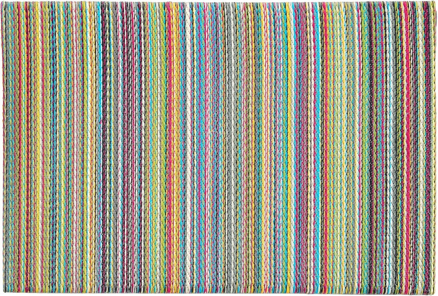 Fab Habitat Striped Non Slip Doormat - Durable, Thin - Recycled Plastic - Entryway, Front Door, Porch, Patio - Cancun - Candy (24" x 36" Non-Slip)