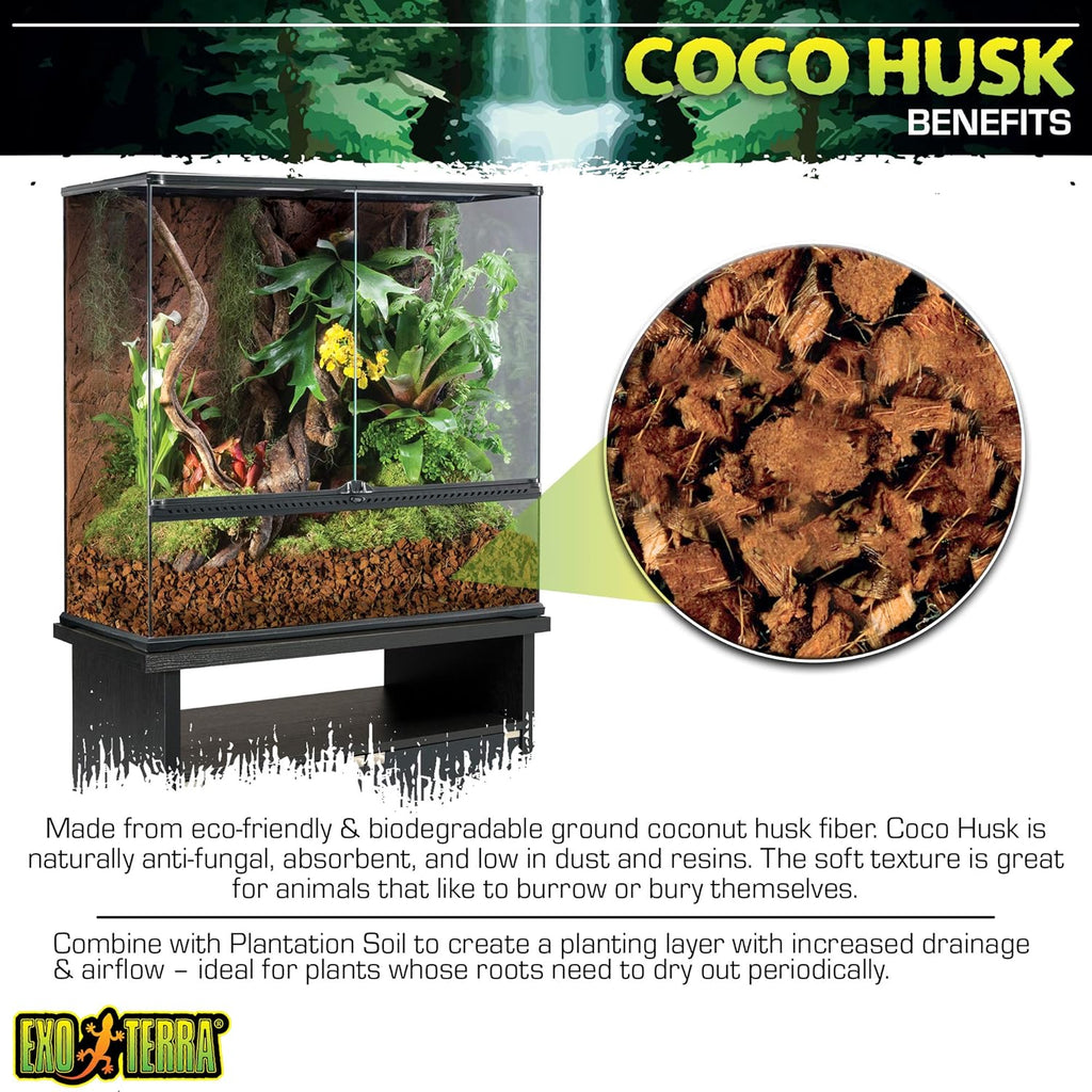 Exo Terra Coco Husk Terrarium Substrate, 8-Quart (Pack of 3)