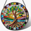 8-Inch Colorful Tree of Life Stained Glass Suncatcher & Ornament – Stained Glass Window Hanging & Decor, Sun Catchers for Windows Indoor, Gifts for Women, Gifts for Christmas, Housewarming Gift