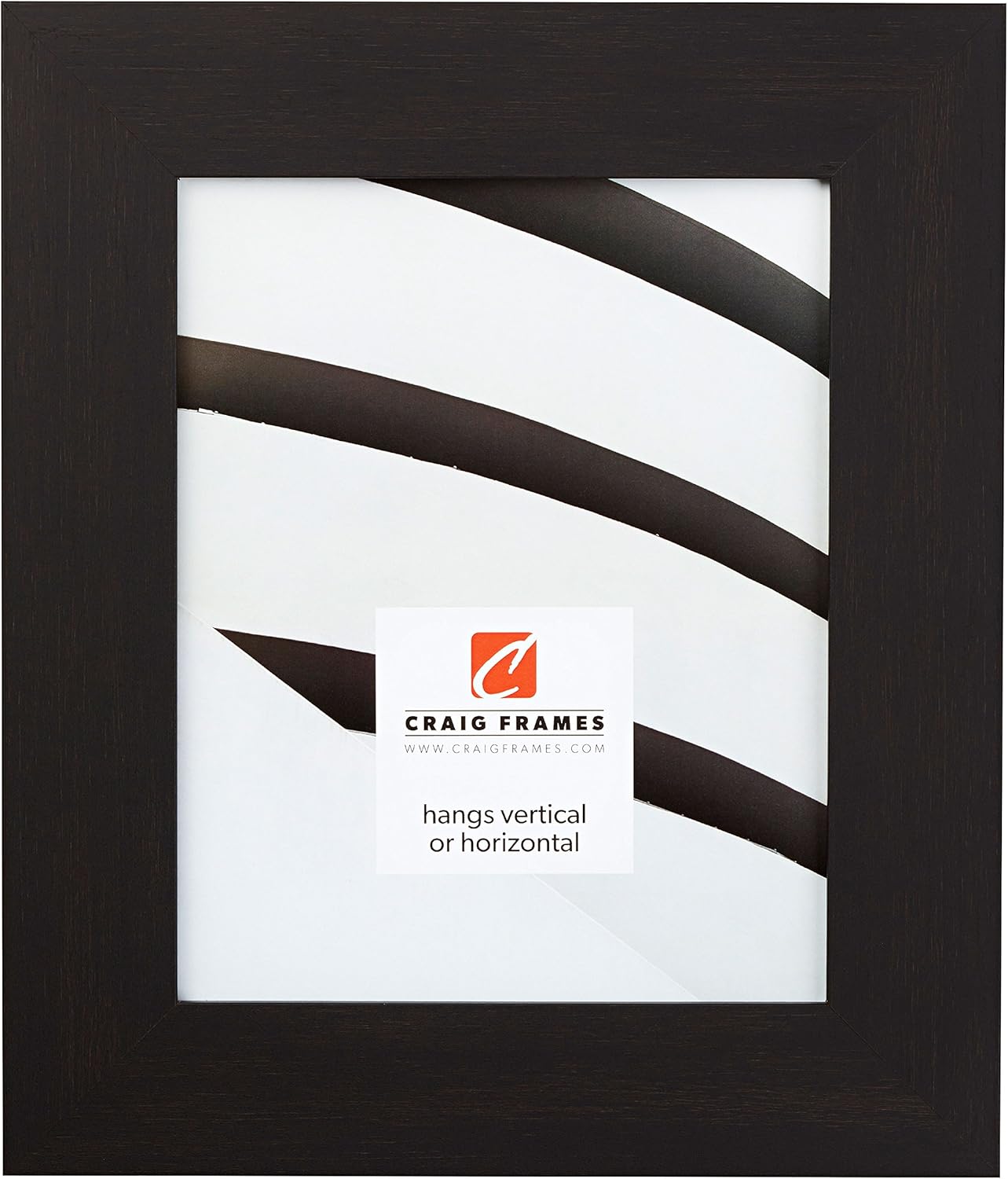 Craig Frames Bauhaus 200, 8x12 Picture Frame, Black Coffee