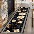 Modern Minimalist Floral Runner Rugs for Hallway, 2.6x7ft, Botanical Print Home Decor Carpet, Washable Rubber Backed Absorbent Bathroom Decorations Anti-Slip Rug for Entryway Kitchen