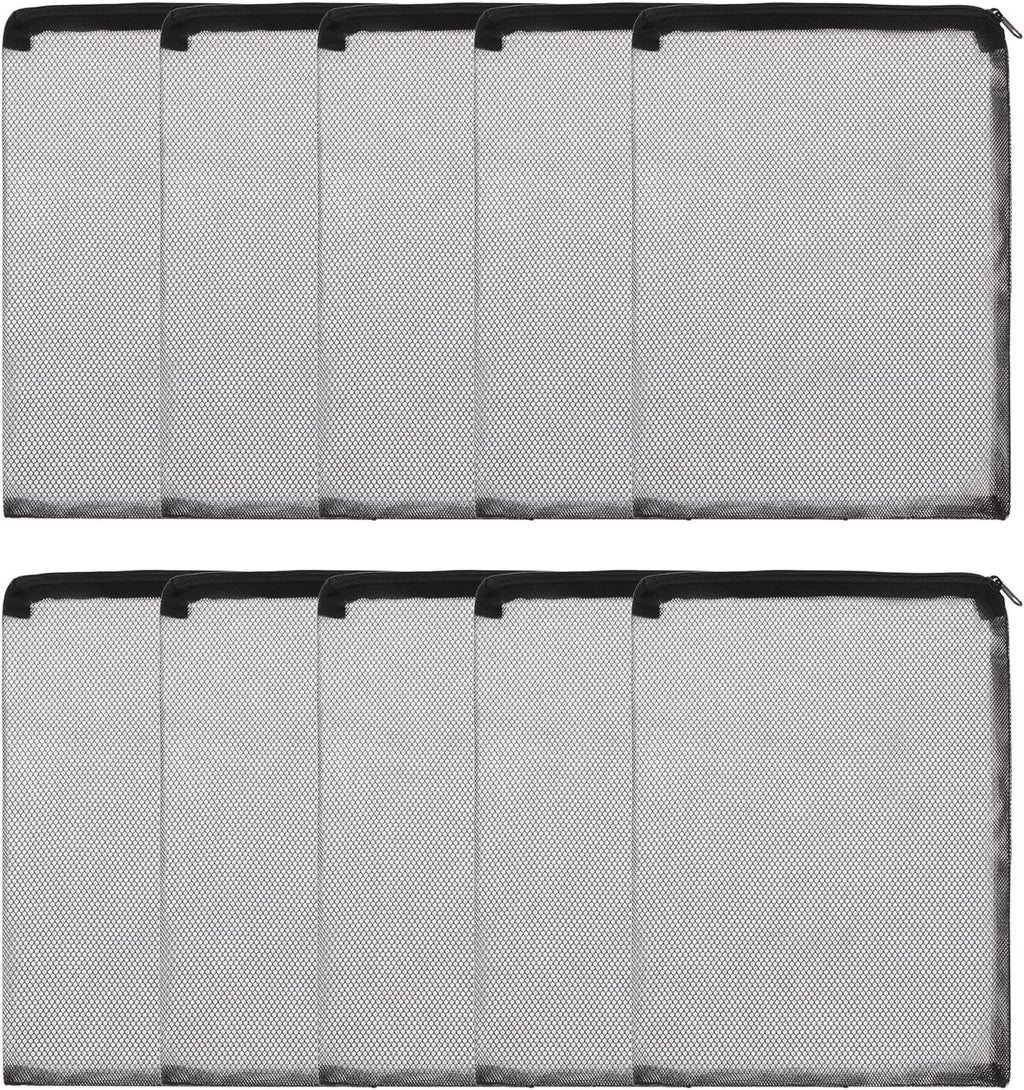 Aquarium Filter Media Bags, Fish Tank Fine Mesh Bag with Zipper Reusable Versatile 14 x 10 Inch, (Black, 10Pcs), Intended for Fish Tank/Aquarium/Pond/Activated Carbon/Ceramic Rings
