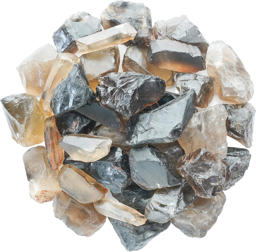 Crocon 1LB Smoky Quartz Rough Bulk Natural Stone Raw Gemstone Tumbling Cabbing Polishing Gem Mining Chakra Balancing Reiki and Crystal Healing Good Luck Home Office Décor