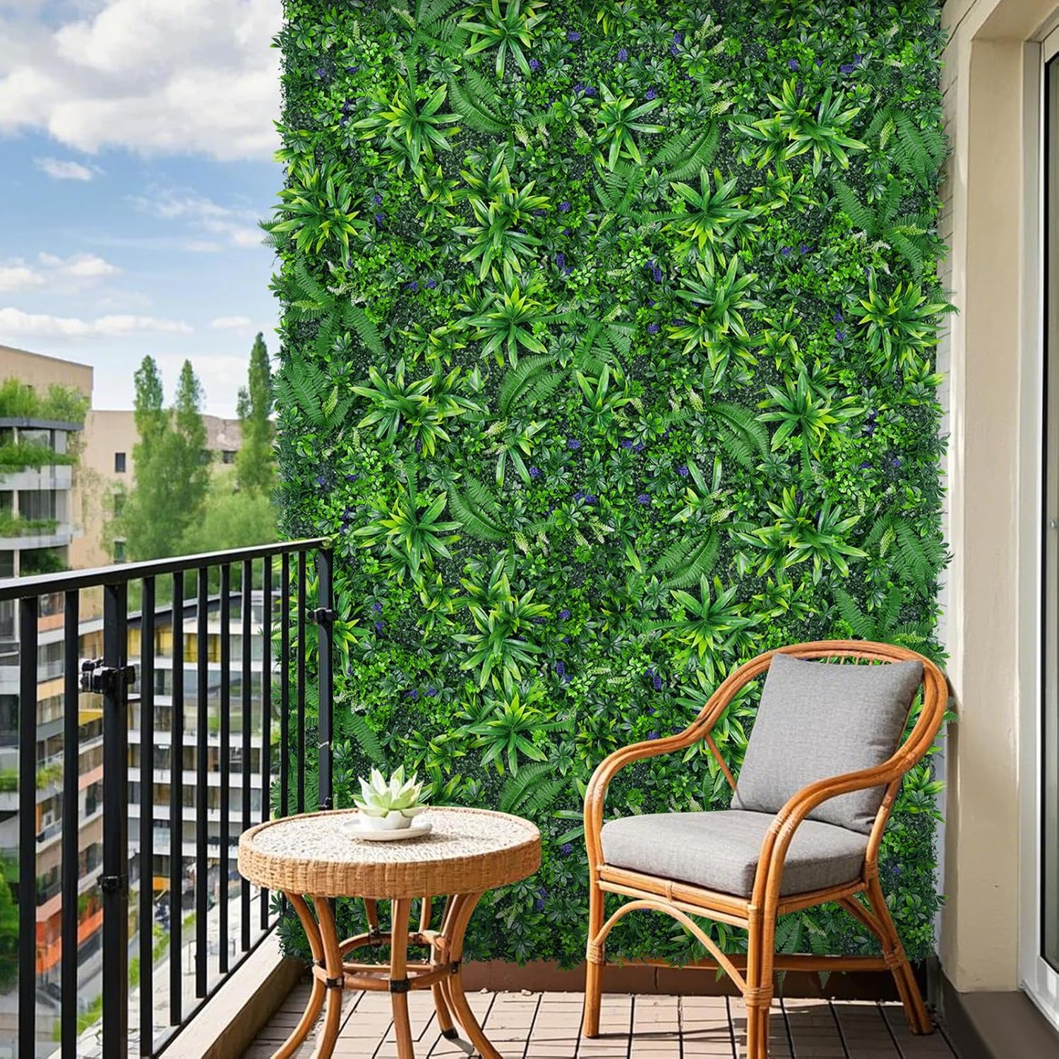 Artificial Boxwood Roll Panels, Grass Wall Panels 40"x120"(33.33 SQFT), Privacy Hedge Fence Screen with UV Protection, Fake Greenery Backdrop for Indoor Wedding and Outdoor Garden Backyard