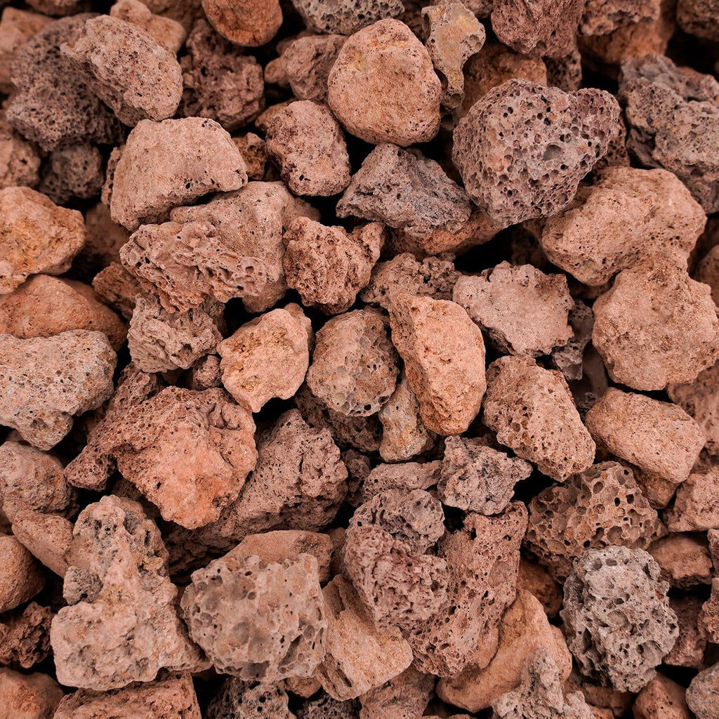 onlyfire Red Lava Rock 10 Pounds Volcanic Lava Stones for Indoor Outdoor Fire Pits Fireplaces Gas Grill and Landscaping, 0.4-0.8 Inch