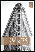 MCS Trendsetter 24x36 Poster Frame Black High-Gloss, Vertical & Horizontal Wall Hanging Large Picture Frame for Photos, Posters & Art Prints (1-Pack)