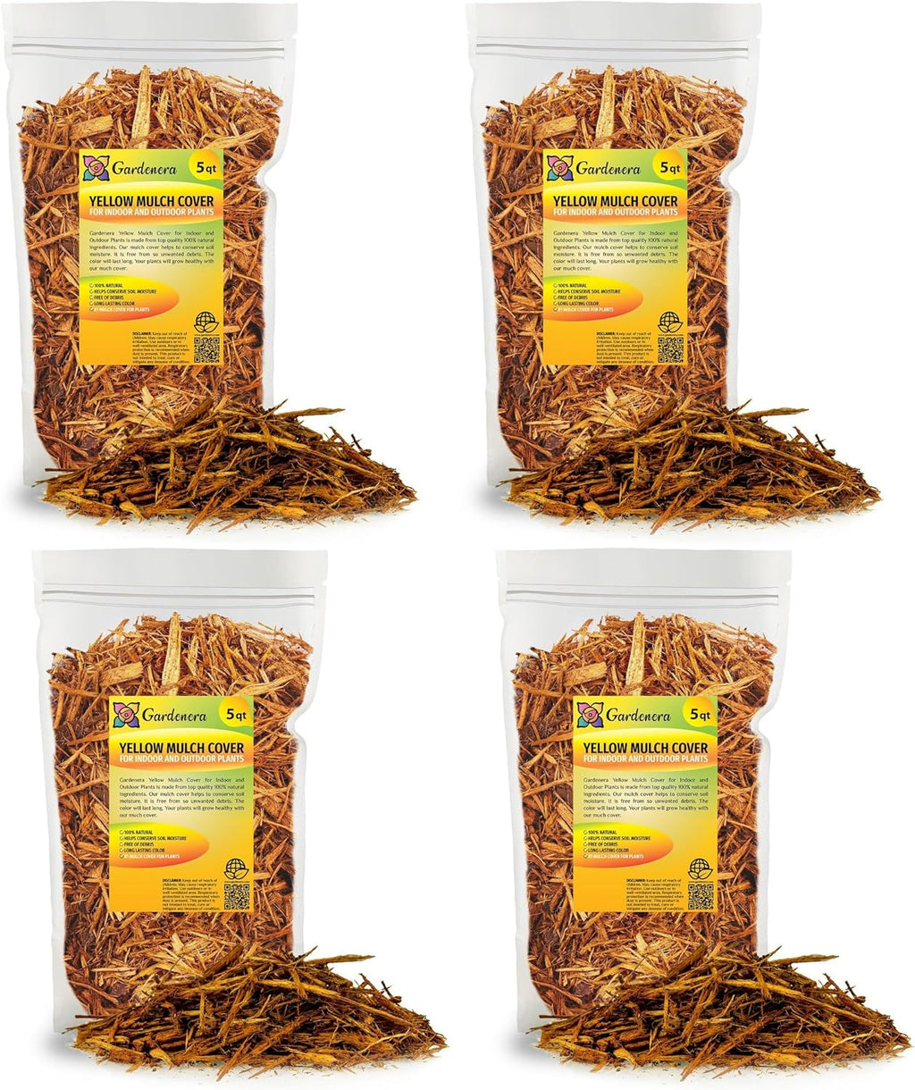 Gardenera Organic Yellow Mulch - Nurture Your Plants with Natural Nutrients - 20 QUARTS