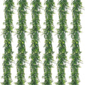 Artflower 6 Pack Artificial Eucalyptus Garland, 5.9Ft/pcs Faux Eucalyptus Vines Greenery Garland Fake Eucalyptus Plant Wedding Backdrop Arch Wall Table Party Festival Decor, Grey Green