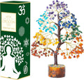 Crocon Seven Chakra Crystal Tree of Life for Positive Energy Feng Shui Money Tree Bonsai Gem Stone Home Decor Thoughtful Birthday Gifts for Women Mother Sister Housewarming Gift New Home Present