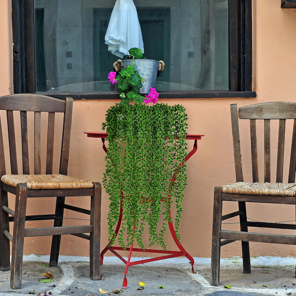 3PCS Artificial Succulents Hanging Plants,27.5 Inch Fake String of Pearls Greenery Plants 5 Branches for Fall Home Garden Office Party Balcony Wall Indoor Outdoor Autumn Decoration