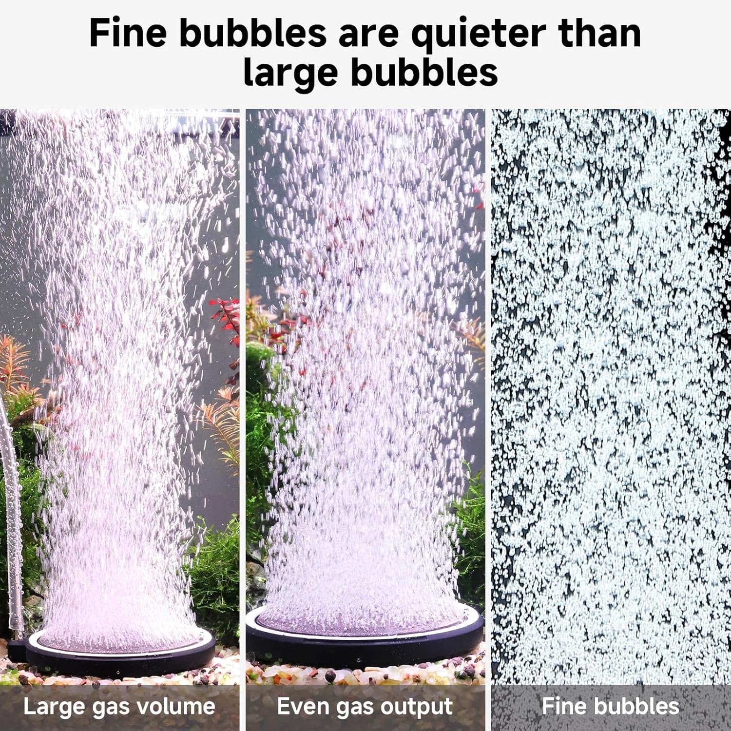 hygger Air Stone for Aquarium: Quiet High Dissolved Oxygen Diffuser Kit for Freshwater or Saltwater Fish Tank and Hydroponic Air Pump-Disc 3 x 3 Inch Air Bubble Stone