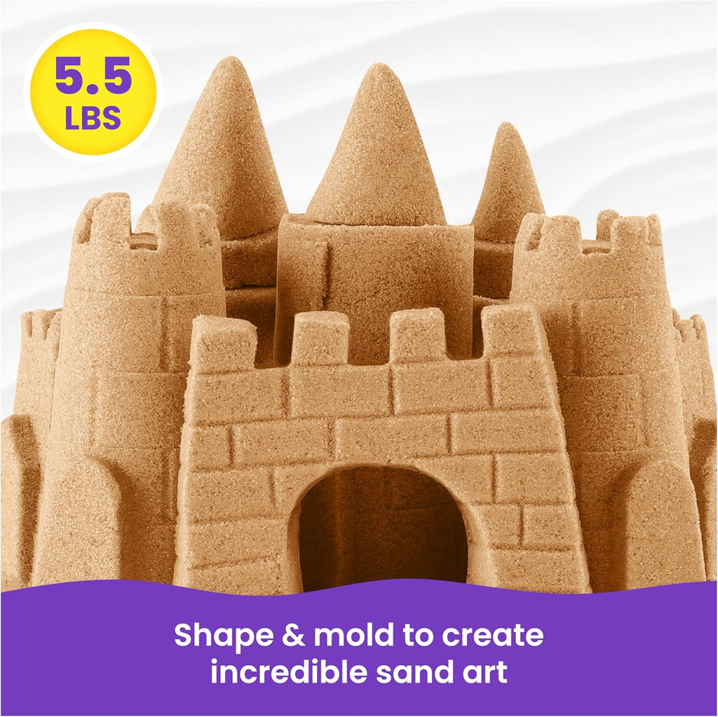 Kinetic Sand, 5.5lbs (2.5kg) Natural Brown Play Sand for Arts and Crafts, Sandbox, Amazon Exclusive (Packaging May Vary), Sensory Toys, Holiday Gifts & Stocking Stuffers for Kids Ages 3 and up
