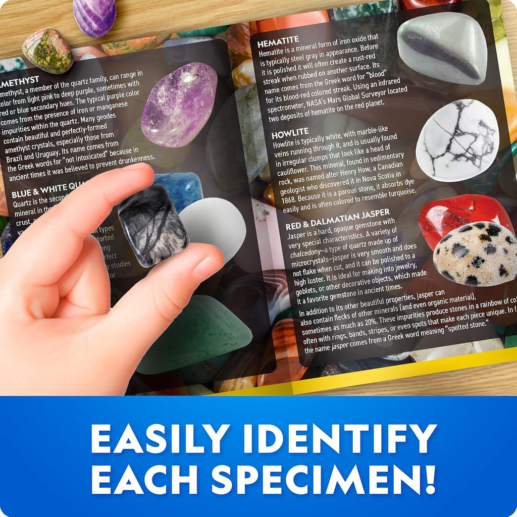 National Geographic Gigantic Gemstone Dig Kit – Excavate 100 Real Gems from a Giant Dig Brick, Gem Mining Kit for Kids, STEM Rock Collection Activity, Includes Tools & Learning Guide