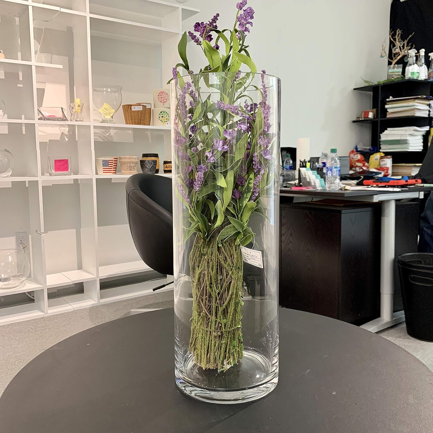 WGV Cylinder Vase, Width 6", Height 16", Clear Glass Container Terrarium Candle Holder for Wedding Centerpiece, Party Event, Home Office Decor, 1 Piece