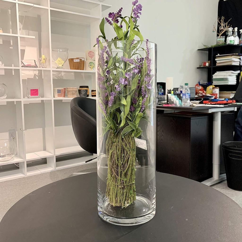 WGV Cylinder Vase Bulk, Width 6", Height 16", Clear Glass Container Terrarium Candle Holder for Wedding Centerpiece, Party Event, Home Office Decor, 6 Pieces